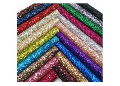 Widely Used Chunky Glitter Leather Fabric