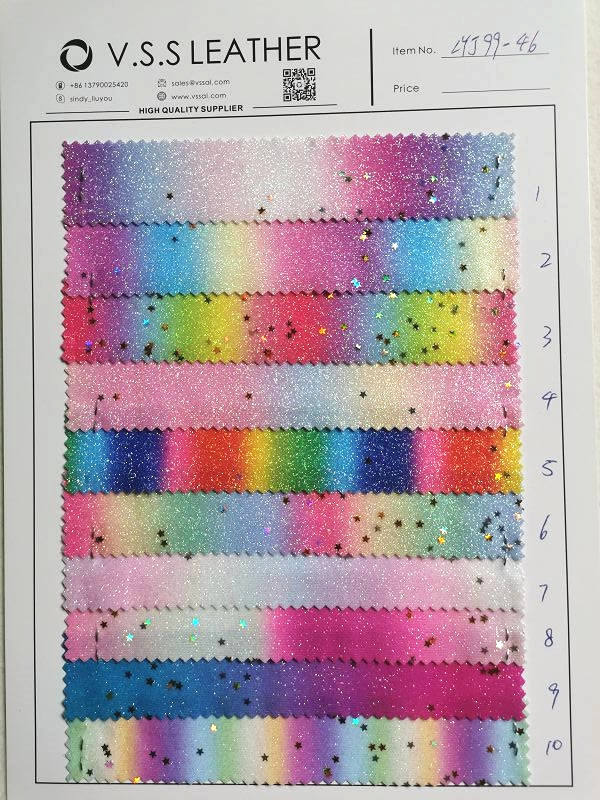 Star Sequin Rainbow Color Fine Glitter Leather
