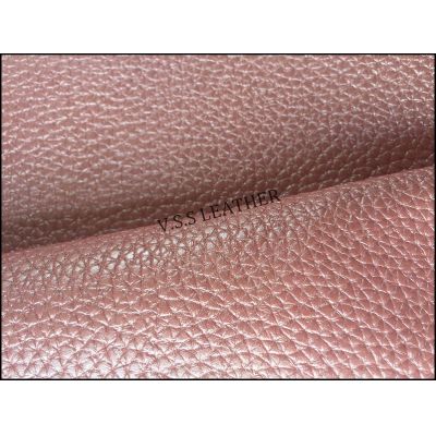 Metallic Pink Color PVC Synthetic Leather  