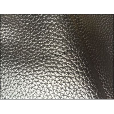 Black Color Lichi Grain Leather Fabric