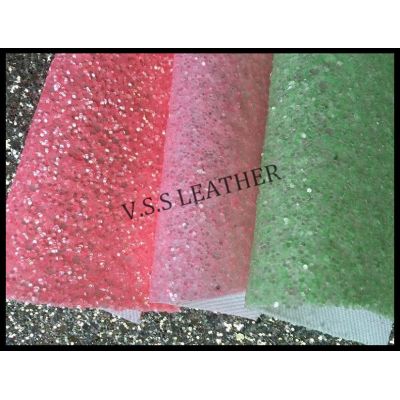 Change Color Chunky Glitter Leather Fabric