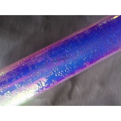 Holographic Iridescent Flower Leather Fabric