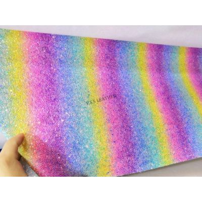Printed Glitter Stripes Material