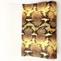 Yellow And Black Snake Leather Fabric