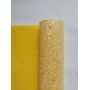 Yellow Color Glow In Dark Glitter Leather