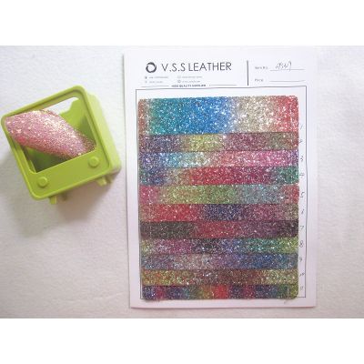 Printed Rainbow Glitter Leather 