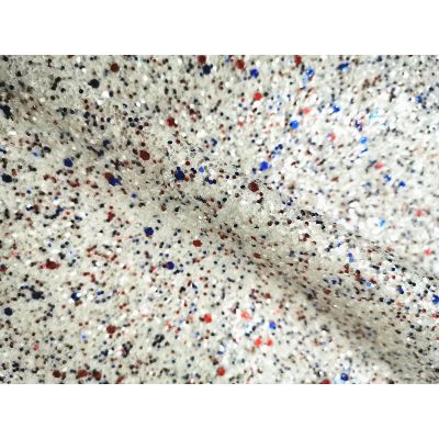 Blue Red Chunky Glitter Leather
