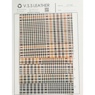 Manufacture Price Plaid Leather