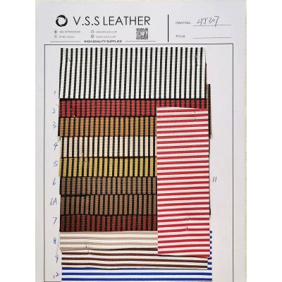 Mini Striped Faux Leather Fabric