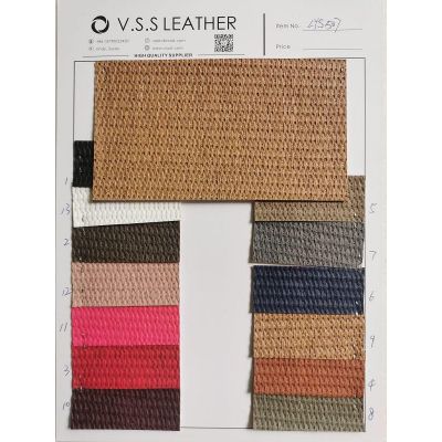 Factory Supply Braid Leather Fabric 