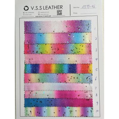 Star Sequin Rainbow Color Fine Glitter Leather