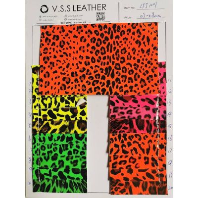 Vivid Colors Smooth Leopard Leather Vinyl