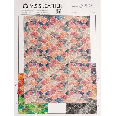 Fish Scale Printed Leather Fabric