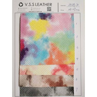 Watercolor Patterned Crocodile Leather Fabric