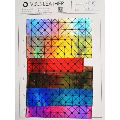 Synthetic leather,faux leather,Glossy handbag leather,Hologram metallic leather,Holographic iridescent leather,Holographic leather,PU for handbag,PU leather