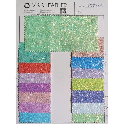 Neon Color Chunky Glitter Leather By roll