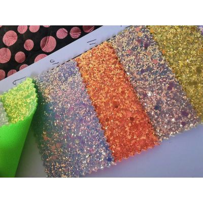 Neon Colorful Chunky Glitter Leather