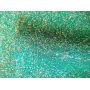 Green Color Chunky Glitter Leather Fabric Hair Bows