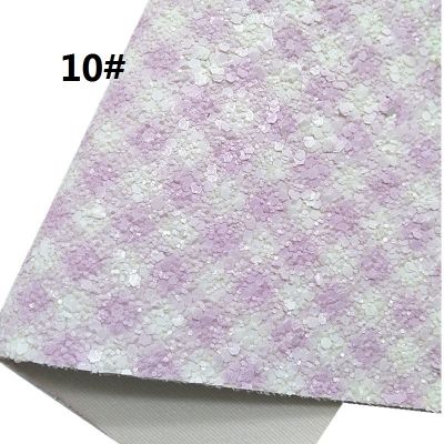 Check Plaid Glitter Fabric Soft Felt Backing