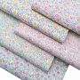 Floral Pattern Thick Glitter Faux Leather