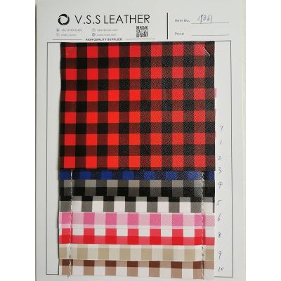 Red Black Checkered Faux Leather Roll Sheets