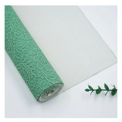 Floral Lace Embossed Faux Leather Fabric