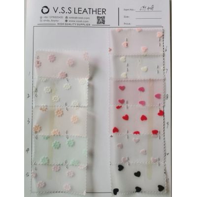 Jelly Leather Pattern With Flowers Love Hearts