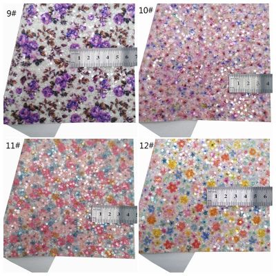 Stock High Quality Felt Backing Flower Glitter Leather