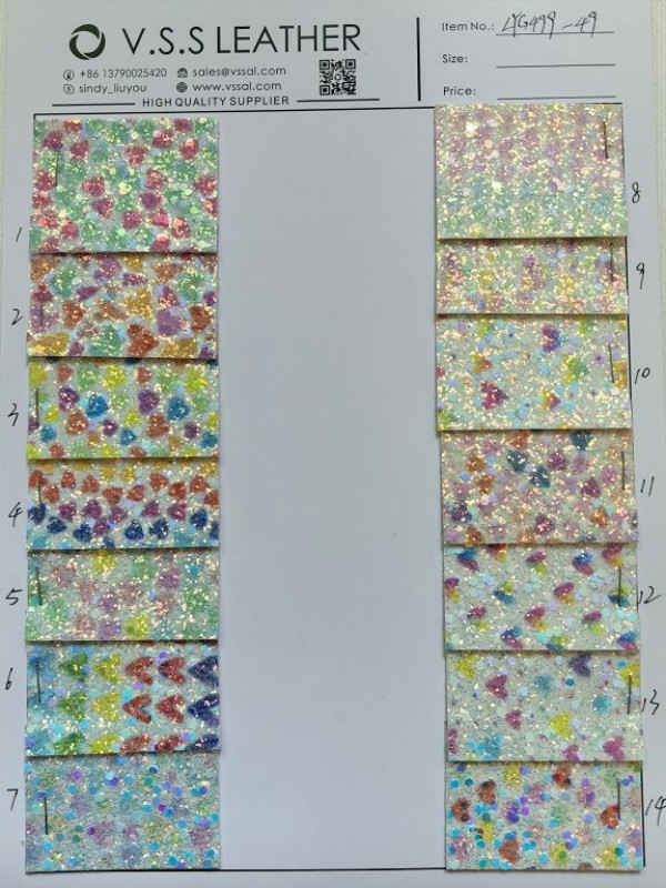 Sparkle Heart Print Leather Material for DIY Valentine's Day 