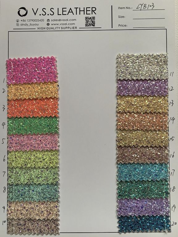 Chunky Glitter Leather Fabric With Soft Backing