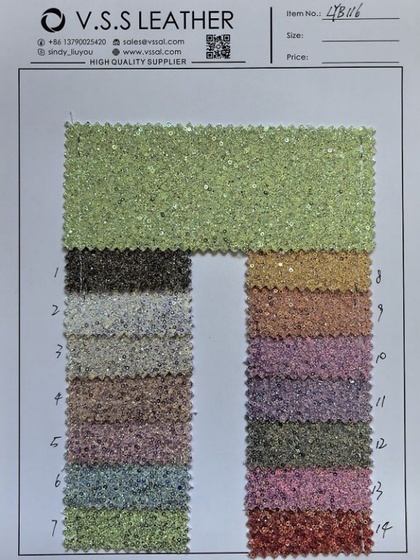 Round Sequin Chunky Glitter Leather With Twill Fabric Backing