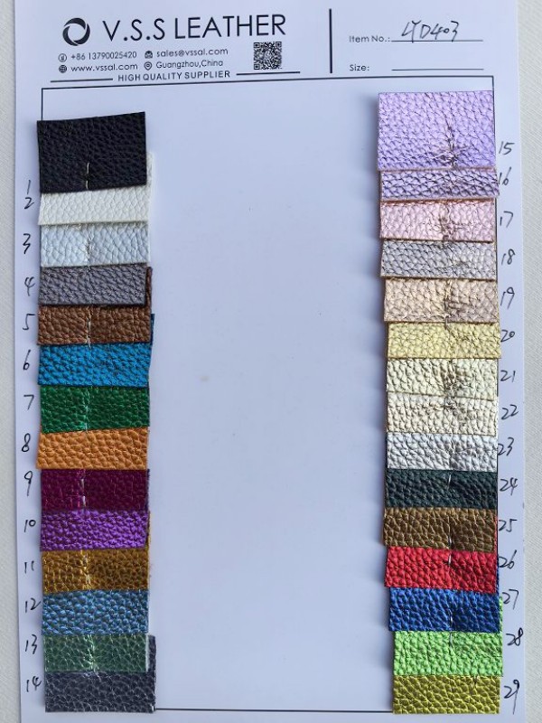 Multi-Color Litchi Grain PU Leather