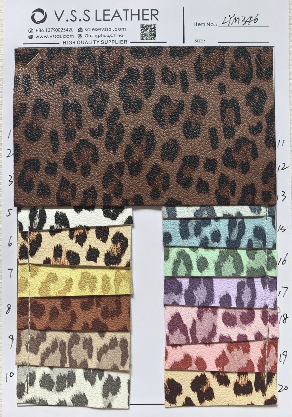 Soft Leopard Pattern Faux Leather Felt Backing
