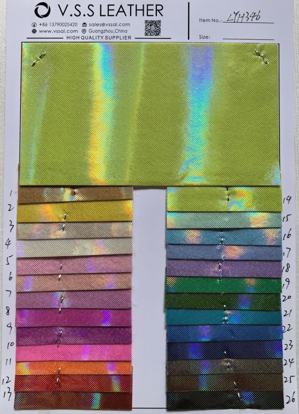 Factory Wholesale Holographic Dot Iridescent PU Leather