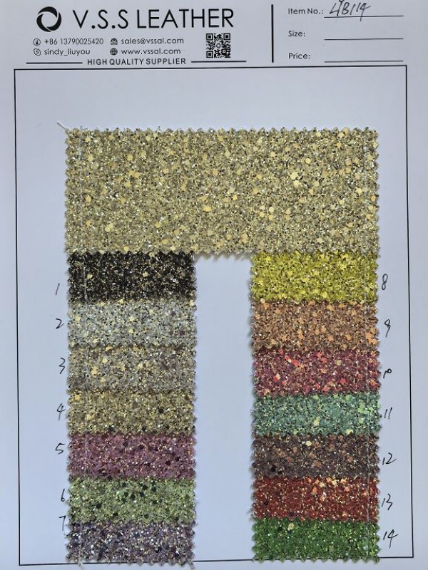 Glitter Leather Fabric With Twill Fabric Backing