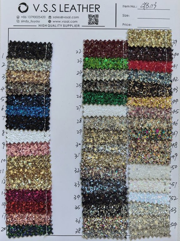 Ultra Chunky Glitter Leather With Twill Fabric Backing