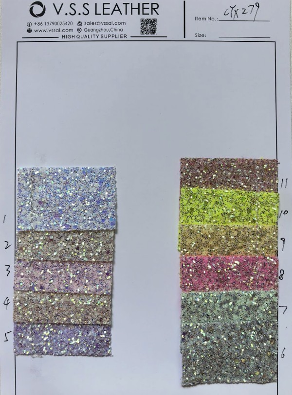 Sparkly Glitter Faux Leather For DIY Handcraft Projects
