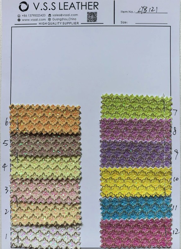 Wholesale Factory Supply Mesh Glitter Leather 