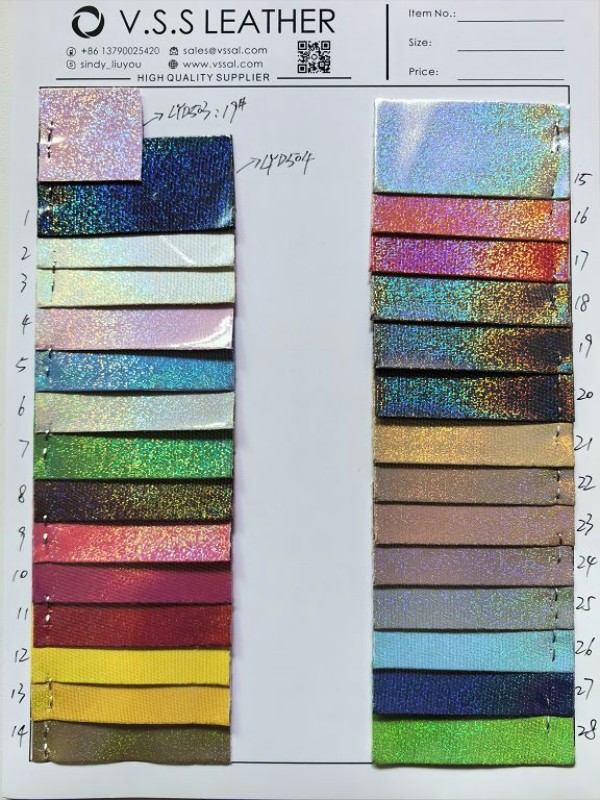Holographic Iridescent Glitter Faux Leather Sheets