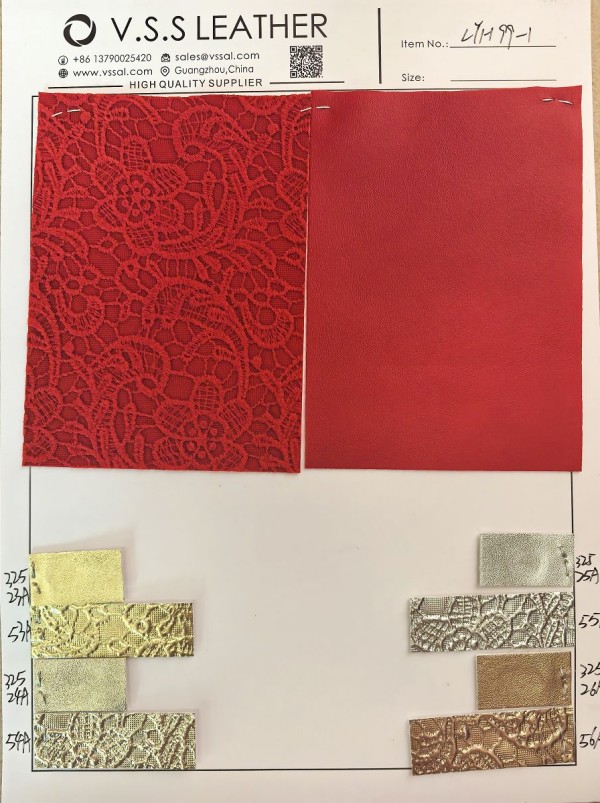 Stunning Lace Pattern And Metallic Faux Leather