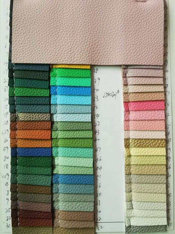 Litchi Grain PU Faux Leather With Soft Felt Back