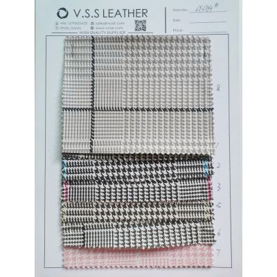 Houndstooth Pattern Soft Faux Leather