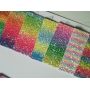 Pastel Rainbow Chunky Glitter Leather Fabric