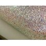 White Silver Color Mixed Chunky Glitter Leather Sheets