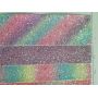 Rainbow Pattern Chunky Glitter Leather Fabric