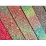 Rainbow Pattern Chunky Glitter Leather Fabric