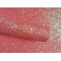 Pink Crystal Chunky Glitter Leather Felt Backing