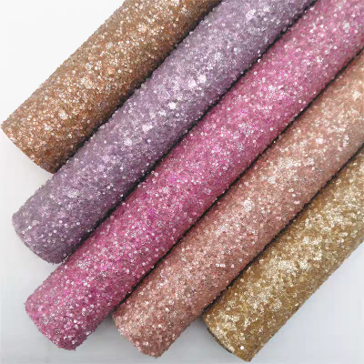 Chunky glitter fabric,craft leather,glitter vinyl fabric