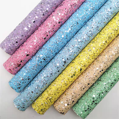 Chunky glitter,Chunky glitter fabric,Glitter for craft,Glitter leather fabric,Glitter leather for bows