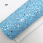 30X134CM Big Silver Sequin Color Mixed Chunky Glitter